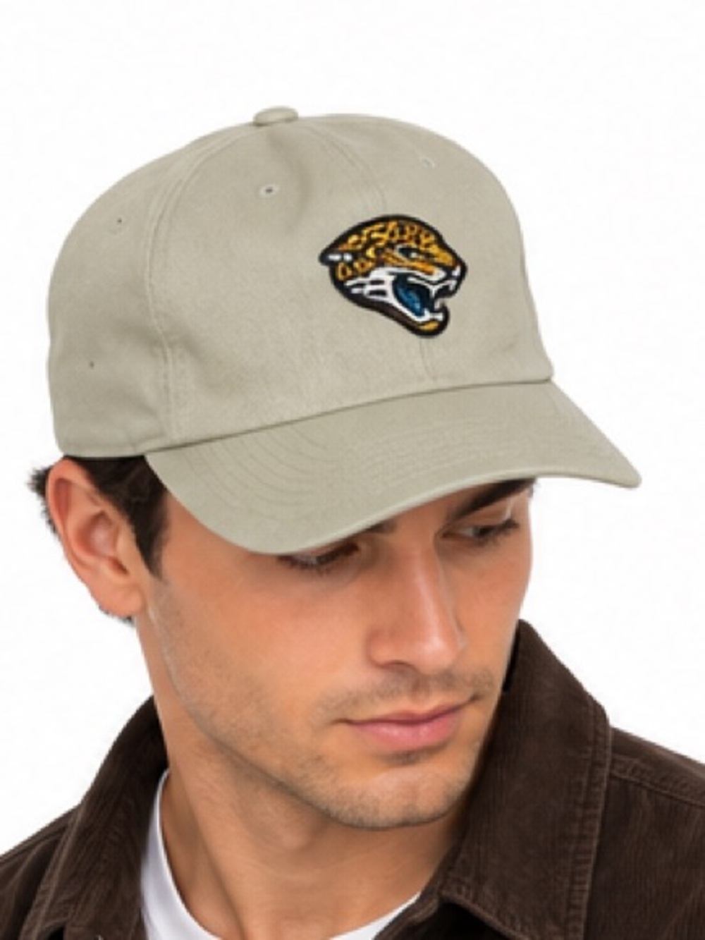 Jacksonville Jaguars NFL Beige Adjustable Strapback Hat Cap Embroidered Logo